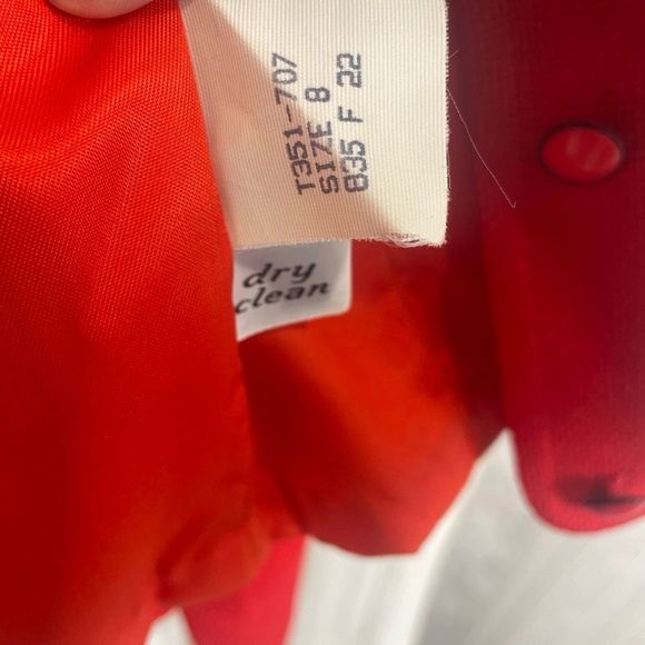 PENDLETON Vintage Jacket size 8 Red Collarless Button Front Virgin Wool USA Made - Picture 8 of 10